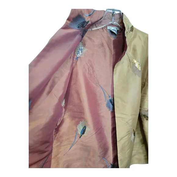 Grace Chuang Tan / Rust Reversible  Jacket with Structured Collar, Large - Picture 4 of 5